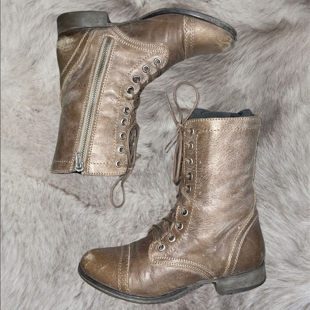 Steve Madden Stone Leather Boots 6.5